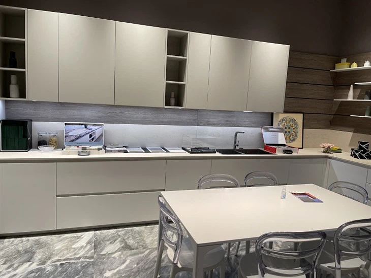 High Gloss Arc Angle Aluminium Edge Acrylic Finish Kitchen Cabinet (4)